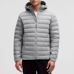 Lululemon Athletica Men's Light Gray Puffer Jacket Navigation Down Hoodie XXL